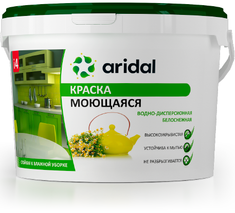 Краска для интерьера моющаяся ARIDAL i4